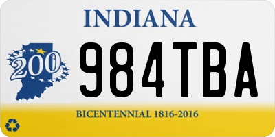 IN license plate 984TBA
