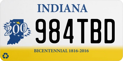 IN license plate 984TBD