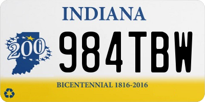 IN license plate 984TBW