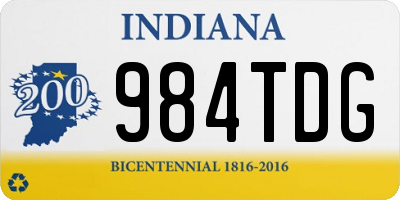 IN license plate 984TDG