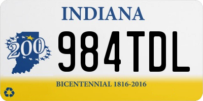 IN license plate 984TDL