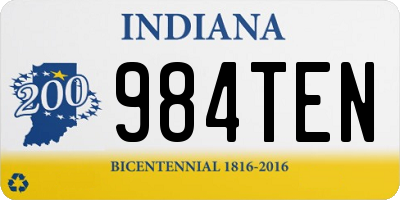IN license plate 984TEN