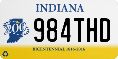 IN license plate 984THD