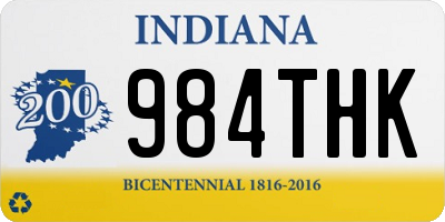 IN license plate 984THK