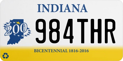 IN license plate 984THR