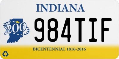 IN license plate 984TIF