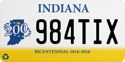 IN license plate 984TIX