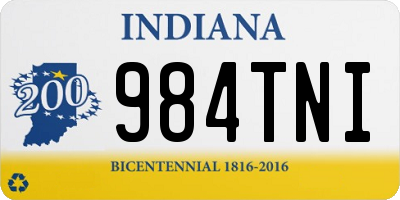 IN license plate 984TNI