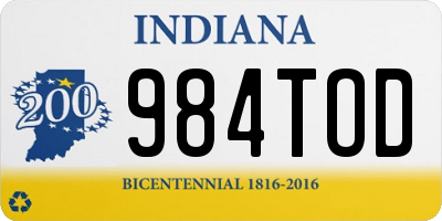 IN license plate 984TOD