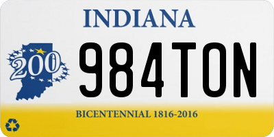 IN license plate 984TON
