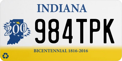 IN license plate 984TPK