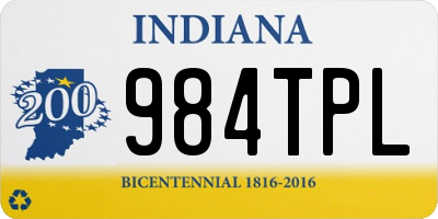 IN license plate 984TPL