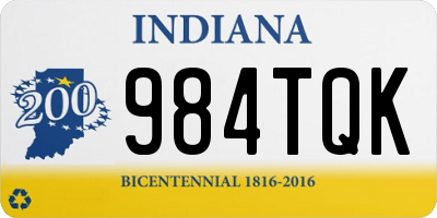 IN license plate 984TQK