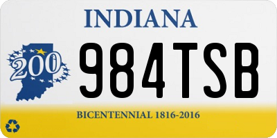 IN license plate 984TSB