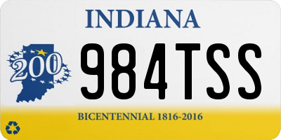IN license plate 984TSS