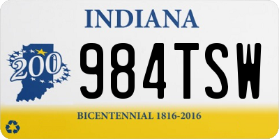 IN license plate 984TSW