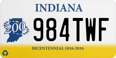 IN license plate 984TWF