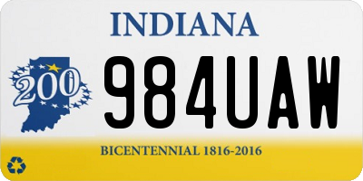 IN license plate 984UAW