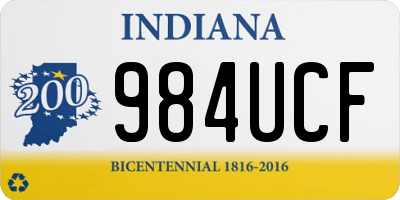 IN license plate 984UCF
