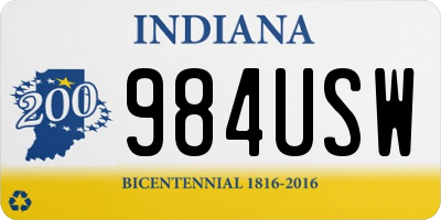 IN license plate 984USW