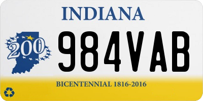IN license plate 984VAB