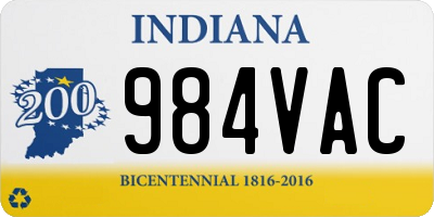 IN license plate 984VAC