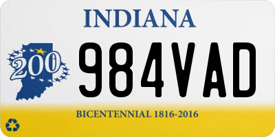 IN license plate 984VAD
