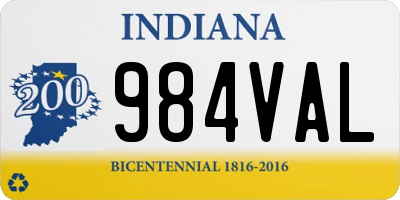 IN license plate 984VAL