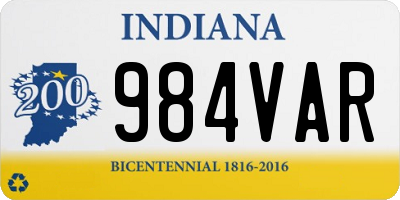 IN license plate 984VAR