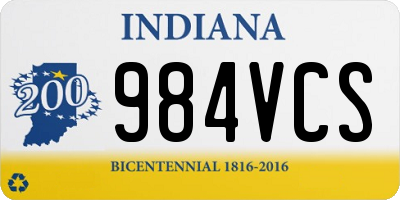 IN license plate 984VCS