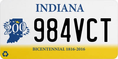 IN license plate 984VCT