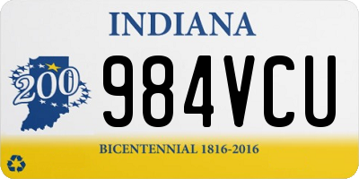 IN license plate 984VCU
