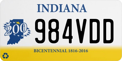 IN license plate 984VDD