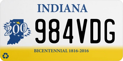 IN license plate 984VDG