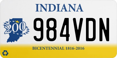 IN license plate 984VDN