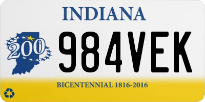 IN license plate 984VEK