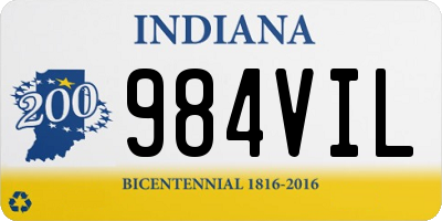 IN license plate 984VIL