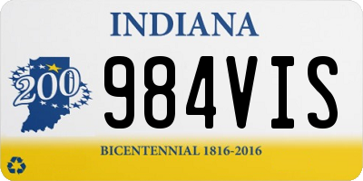 IN license plate 984VIS