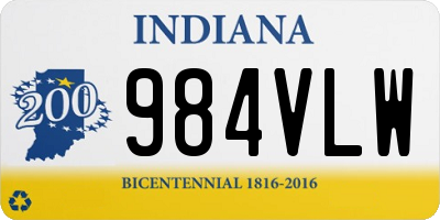 IN license plate 984VLW