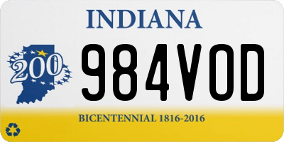 IN license plate 984VOD