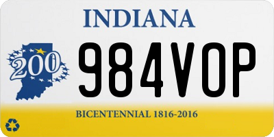 IN license plate 984VOP