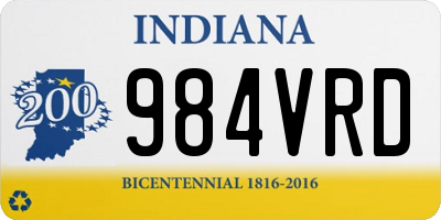 IN license plate 984VRD