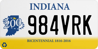 IN license plate 984VRK