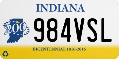 IN license plate 984VSL