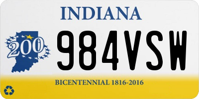 IN license plate 984VSW