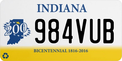 IN license plate 984VUB