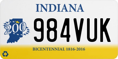 IN license plate 984VUK