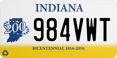 IN license plate 984VWT