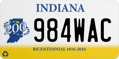 IN license plate 984WAC