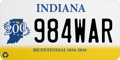 IN license plate 984WAR